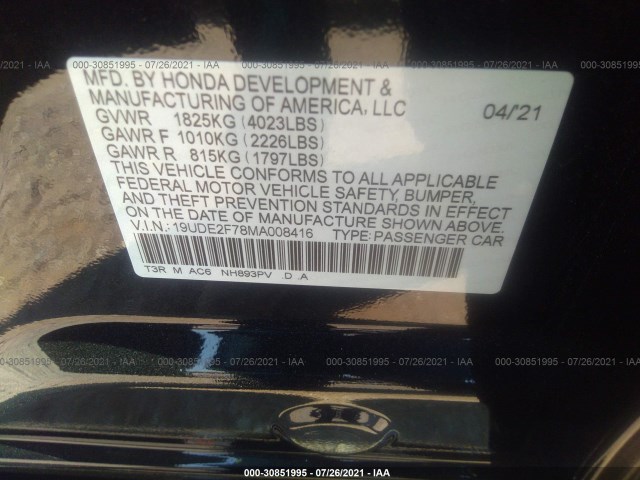 Photo 8 VIN: 19UDE2F78MA008416 - ACURA ILX 