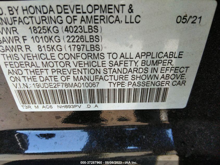 Photo 8 VIN: 19UDE2F78MA010067 - ACURA ILX 