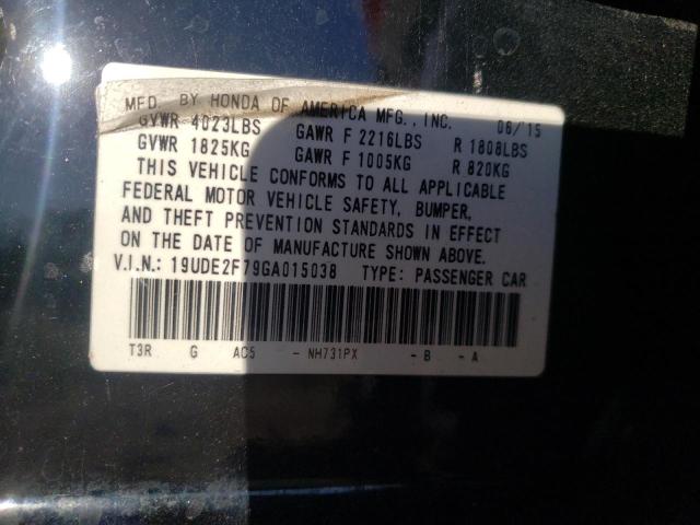 Photo 11 VIN: 19UDE2F79GA015038 - ACURA ILX PREMIU 