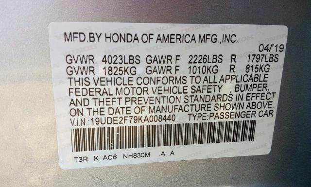 Photo 9 VIN: 19UDE2F79KA008440 - ACURA ILX 