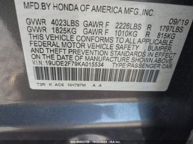 Photo 8 VIN: 19UDE2F79KA015534 - ACURA ILX 