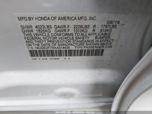 Photo 8 VIN: 19UDE2F7XKA014926 - ACURA ILX 