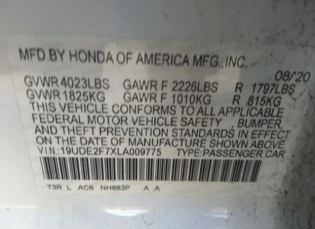 Photo 8 VIN: 19UDE2F7XLA009775 - ACURA ILX 