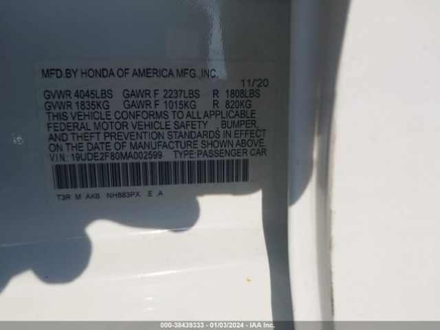 Photo 8 VIN: 19UDE2F80MA002599 - ACURA ILX 