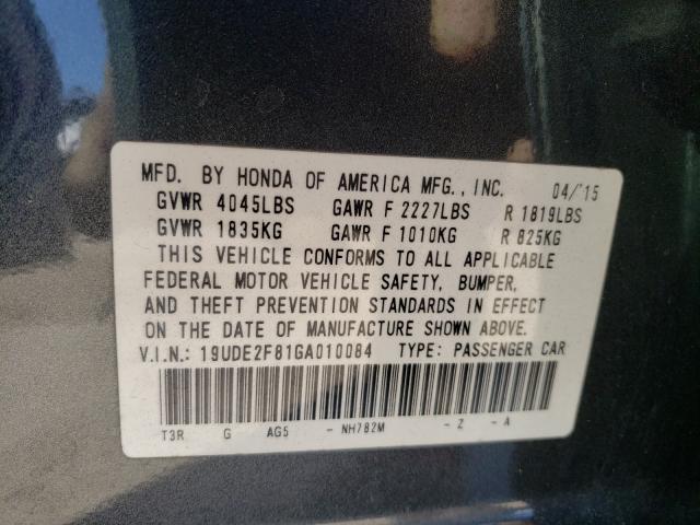 Photo 9 VIN: 19UDE2F81GA010084 - ACURA ILX PREMIU 