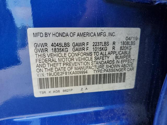 Photo 11 VIN: 19UDE2F81KA009994 - ACURA ILX 