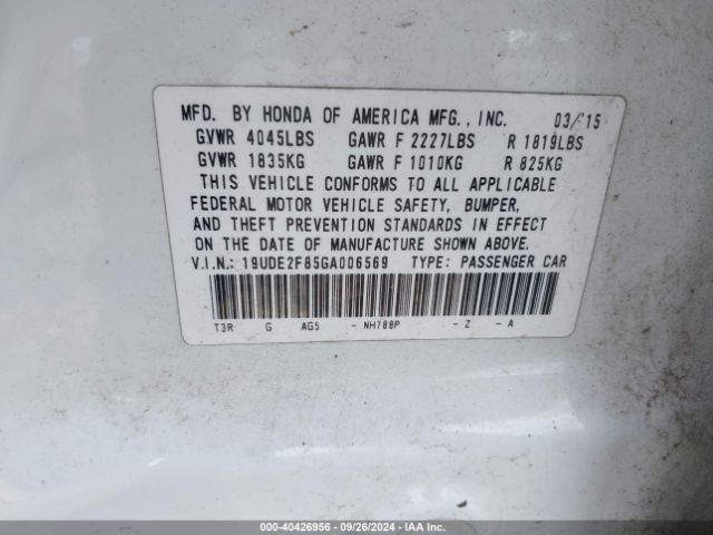 Photo 8 VIN: 19UDE2F85GA006569 - ACURA ILX 