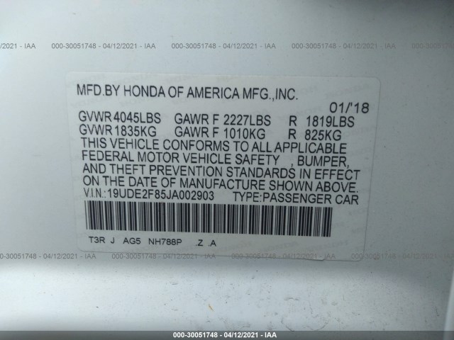 Photo 8 VIN: 19UDE2F85JA002903 - ACURA ILX 