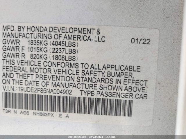 Photo 8 VIN: 19UDE2F85NA004902 - ACURA ILX 