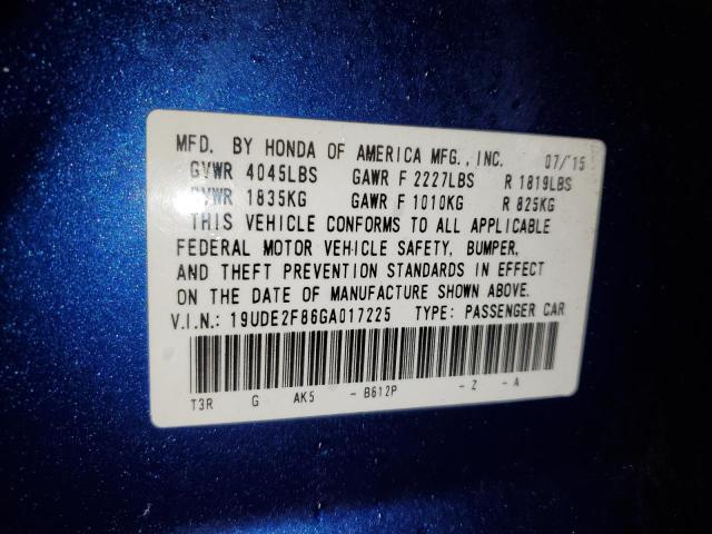 Photo 11 VIN: 19UDE2F86GA017225 - ACURA ILX PREMIU 