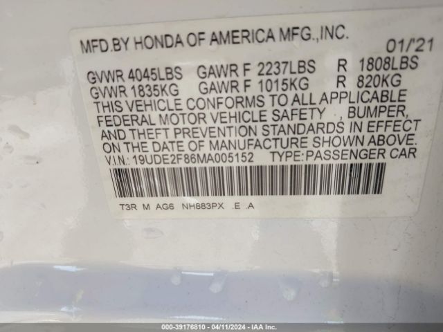 Photo 8 VIN: 19UDE2F86MA005152 - ACURA ILX 