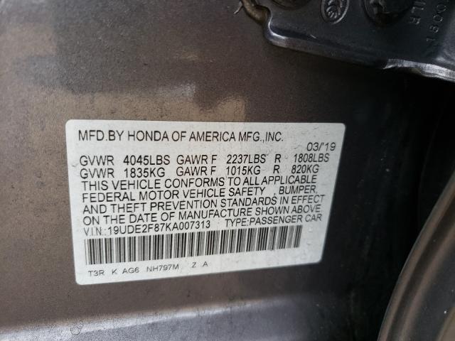 Photo 9 VIN: 19UDE2F87KA007313 - ACURA ILX PREMIU 