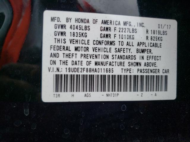 Photo 9 VIN: 19UDE2F88HA011685 - ACURA ILX PREMIU 