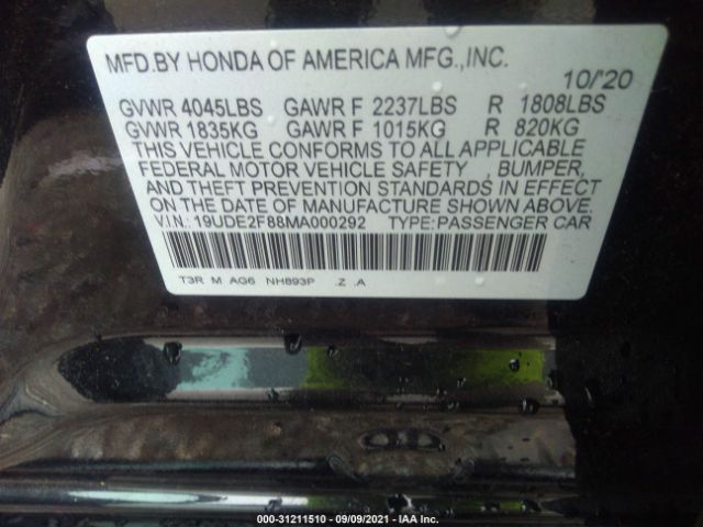 Photo 8 VIN: 19UDE2F88MA000292 - ACURA ILX 