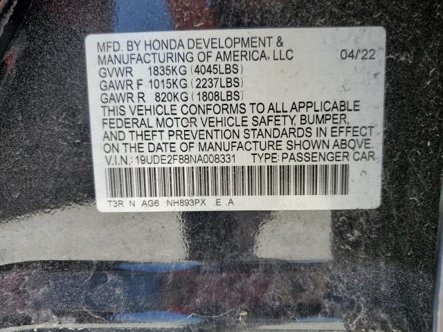 Photo 11 VIN: 19UDE2F88NA008331 - ACURA ILX 