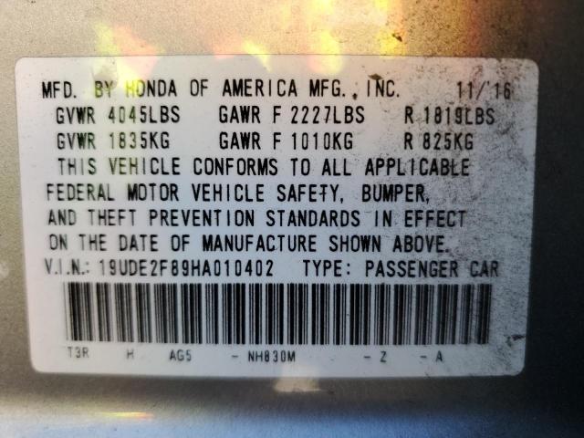 Photo 11 VIN: 19UDE2F89HA010402 - ACURA ILX PREMIU 