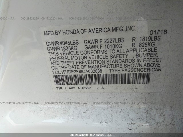 Photo 8 VIN: 19UDE2F89JA002838 - ACURA ILX 