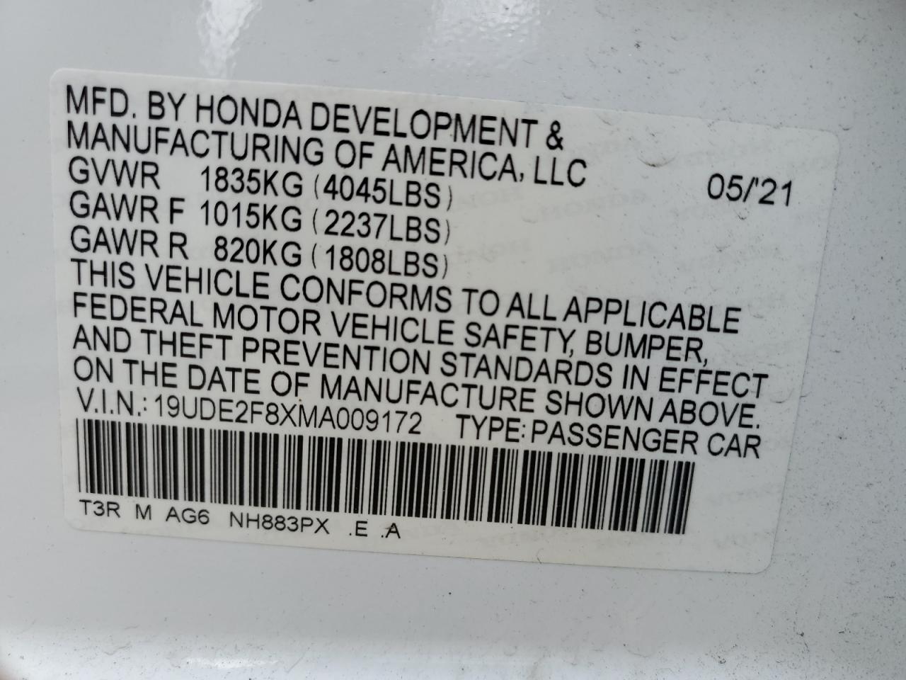 Photo 12 VIN: 19UDE2F8XMA009172 - ACURA ILX PREMIU 