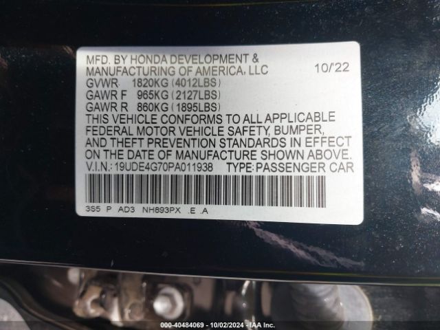 Photo 8 VIN: 19UDE4G70PA011938 - ACURA INTEGRA 