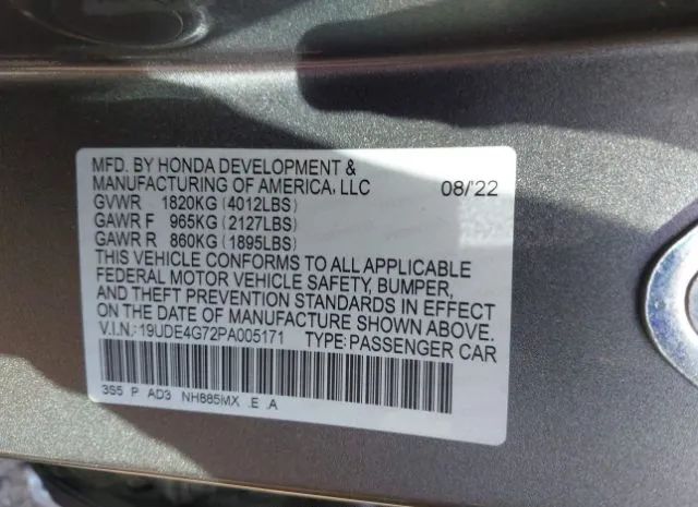 Photo 8 VIN: 19UDE4G72PA005171 - ACURA INTEGRA 