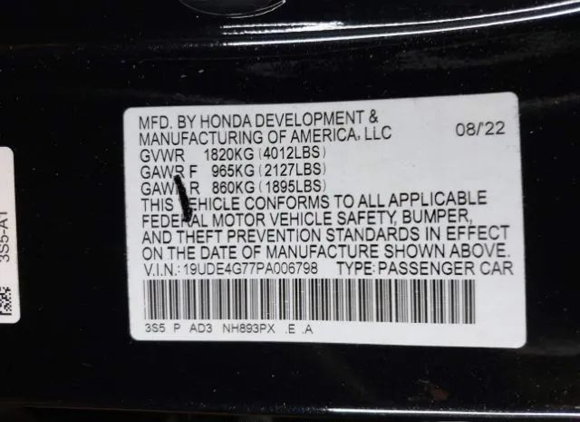 Photo 8 VIN: 19UDE4G77PA006798 - ACURA INTEGRA 