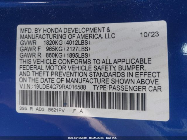 Photo 8 VIN: 19UDE4G79RA016588 - ACURA INTEGRA 