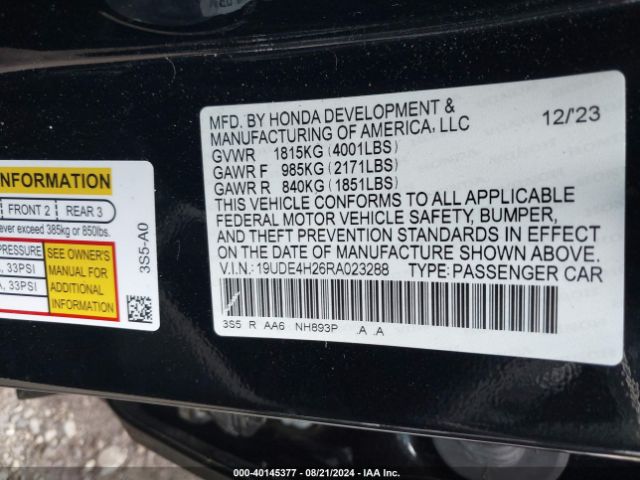 Photo 8 VIN: 19UDE4H26RA023288 - ACURA INTEGRA 