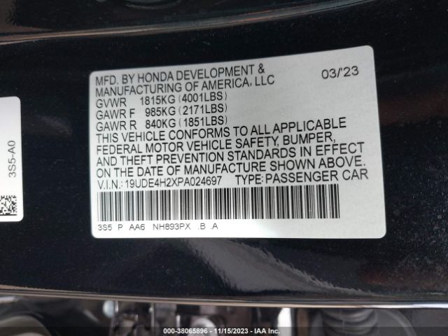 Photo 8 VIN: 19UDE4H2XPA024897 - ACURA INTEGRA 