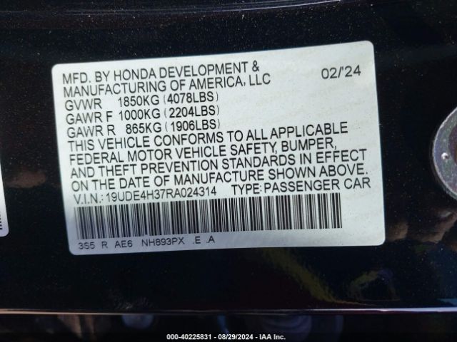 Photo 8 VIN: 19UDE4H37RA024314 - ACURA INTEGRA 