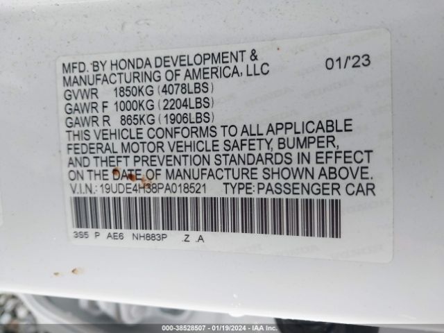 Photo 8 VIN: 19UDE4H38PA018521 - ACURA INTEGRA 