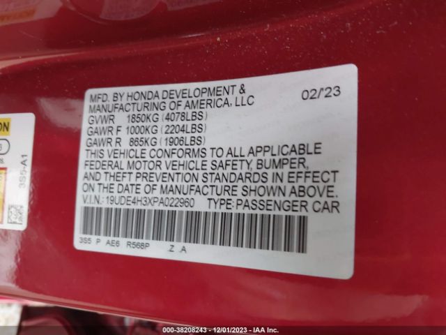 Photo 8 VIN: 19UDE4H3XPA022960 - ACURA INTEGRA 