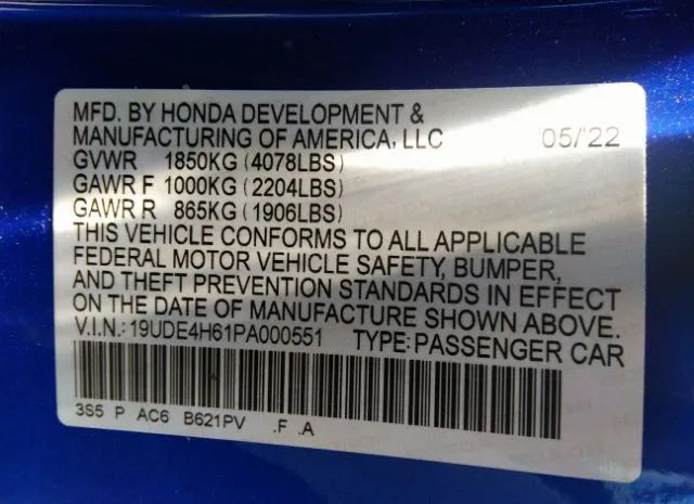 Photo 8 VIN: 19UDE4H61PA000551 - ACURA INTEGRA 