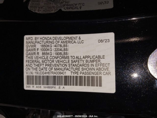 Photo 8 VIN: 19UDE4H67RA008401 - ACURA INTEGRA 