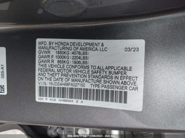 Photo 8 VIN: 19UDE4H68PA027150 - ACURA INTEGRA 