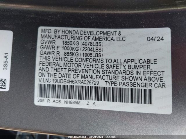 Photo 8 VIN: 19UDE4H6XRA026729 - ACURA INTEGRA 