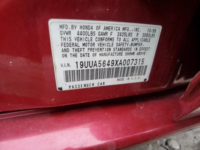 Photo 11 VIN: 19UUA5649XA007315 - ACURA 3.2TL 