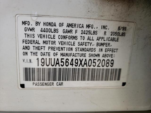 Photo 9 VIN: 19UUA5649XA052089 - ACURA 3.2TL 