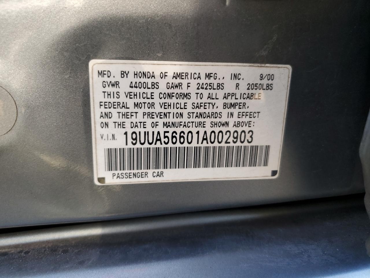 Photo 12 VIN: 19UUA56601A002903 - ACURA TL 