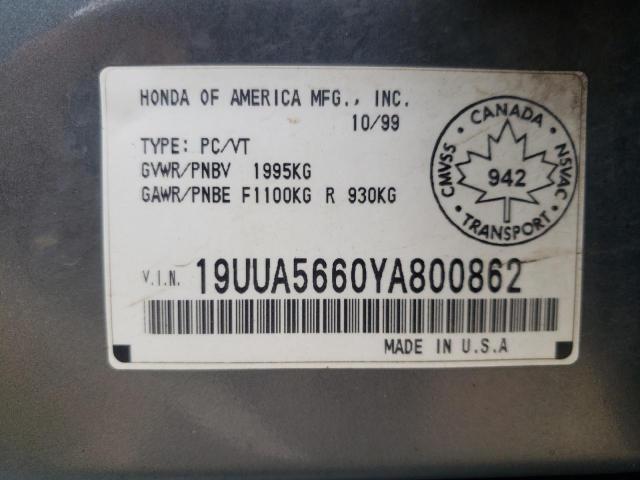 Photo 12 VIN: 19UUA5660YA800862 - ACURA TL 