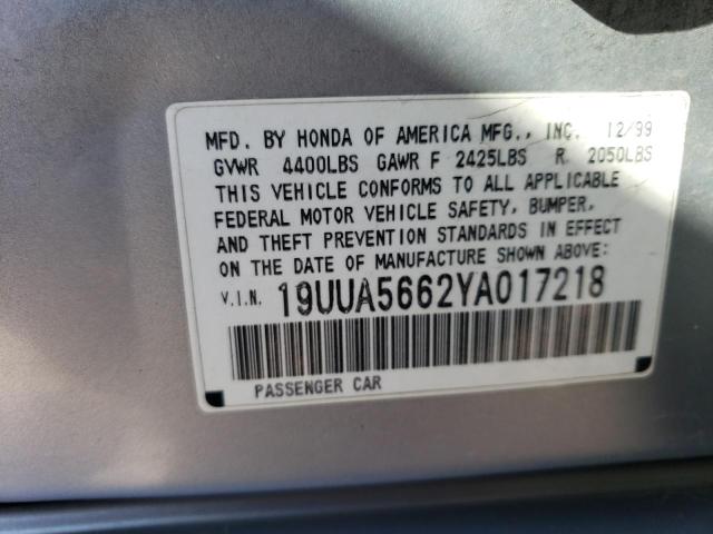 Photo 11 VIN: 19UUA5662YA017218 - ACURA TL 