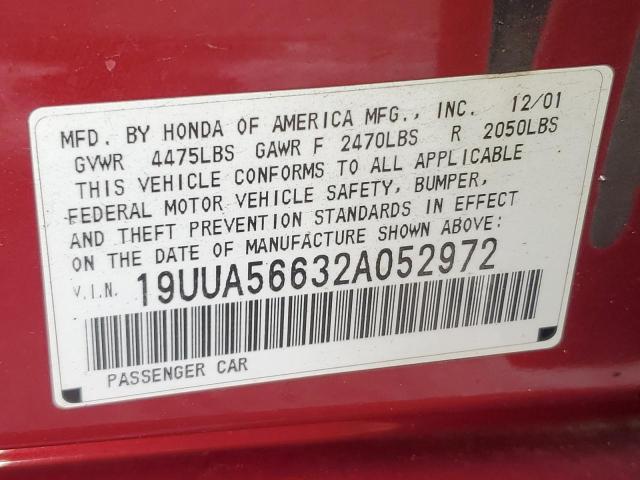 Photo 11 VIN: 19UUA56632A052972 - ACURA 3.2TL 