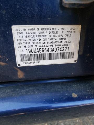 Photo 11 VIN: 19UUA56643A074321 - ACURA 3.2TL 