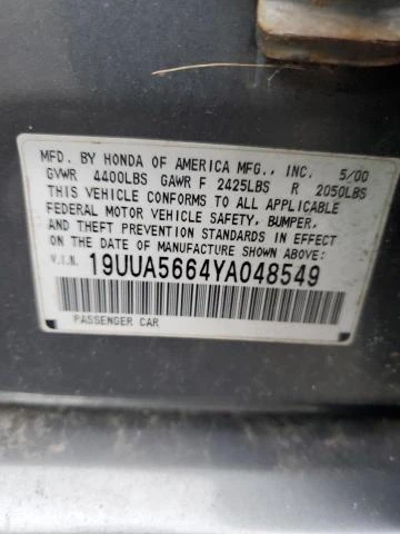 Photo 11 VIN: 19UUA5664YA048549 - ACURA 3.2TL 