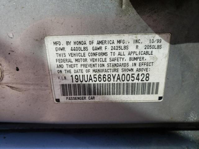 Photo 9 VIN: 19UUA5668YA005428 - ACURA 3.2TL 