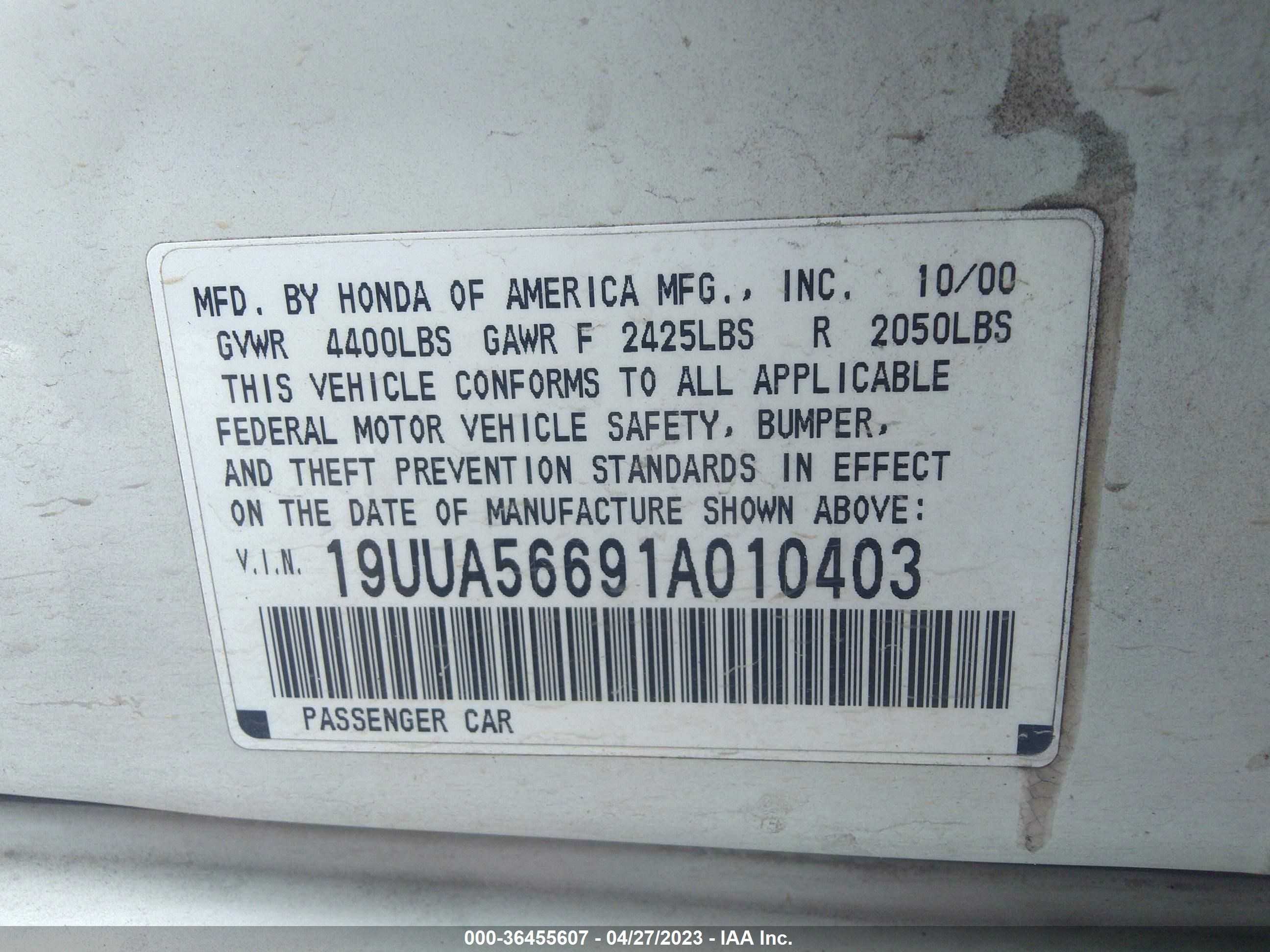 Photo 8 VIN: 19UUA56691A010403 - ACURA TL 