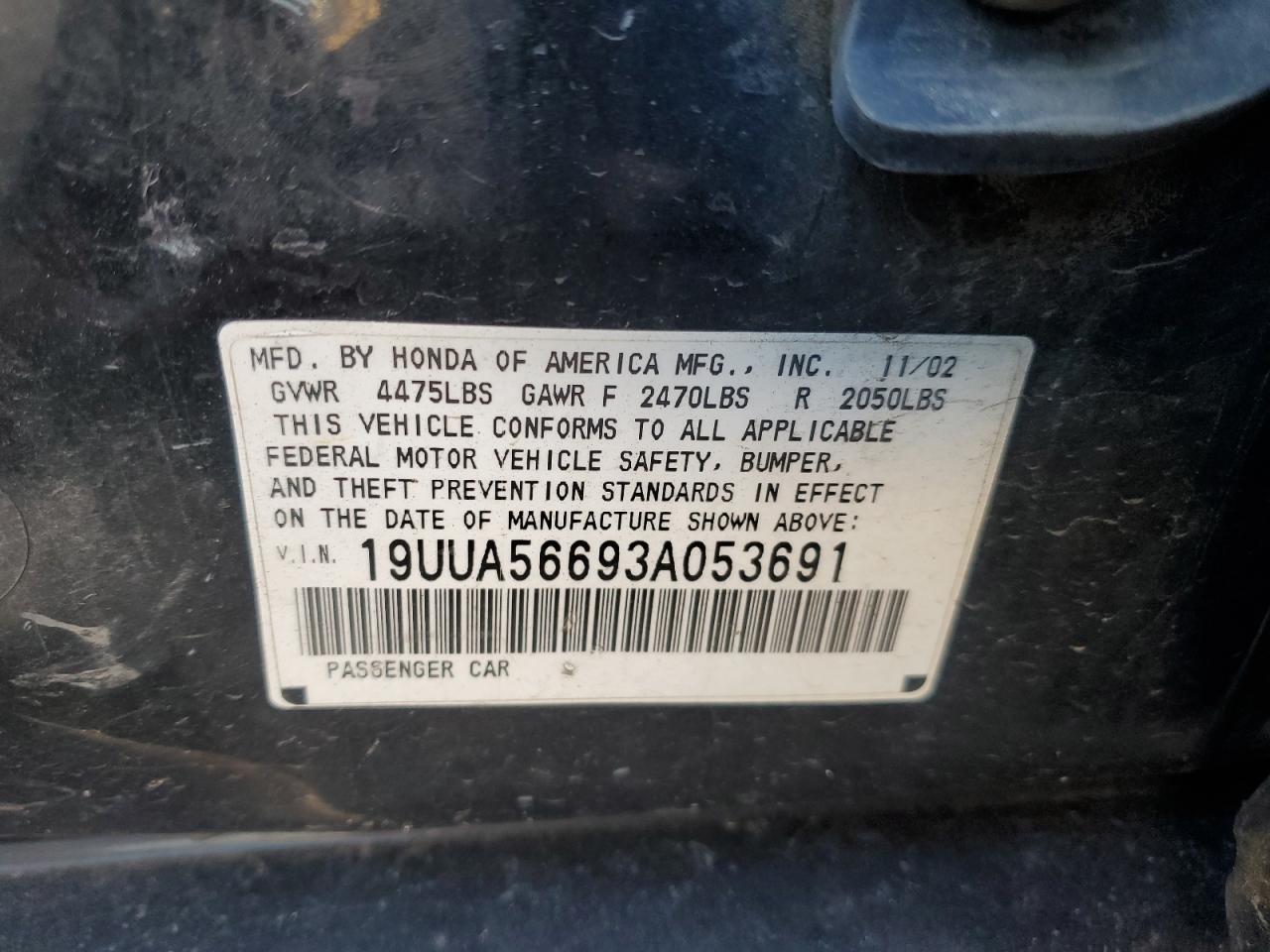 Photo 11 VIN: 19UUA56693A053691 - ACURA TL 