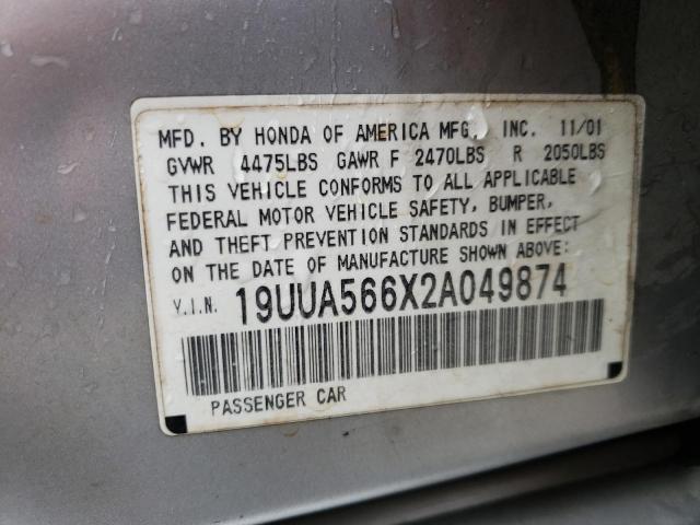 Photo 9 VIN: 19UUA566X2A049874 - ACURA 3.2TL 