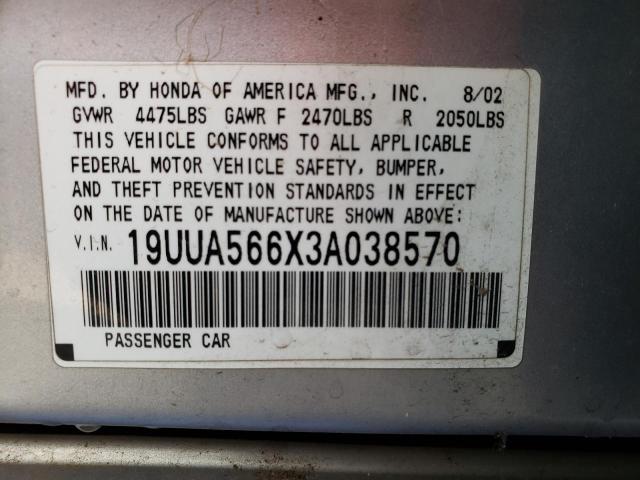 Photo 12 VIN: 19UUA566X3A038570 - ACURA 3.2TL 