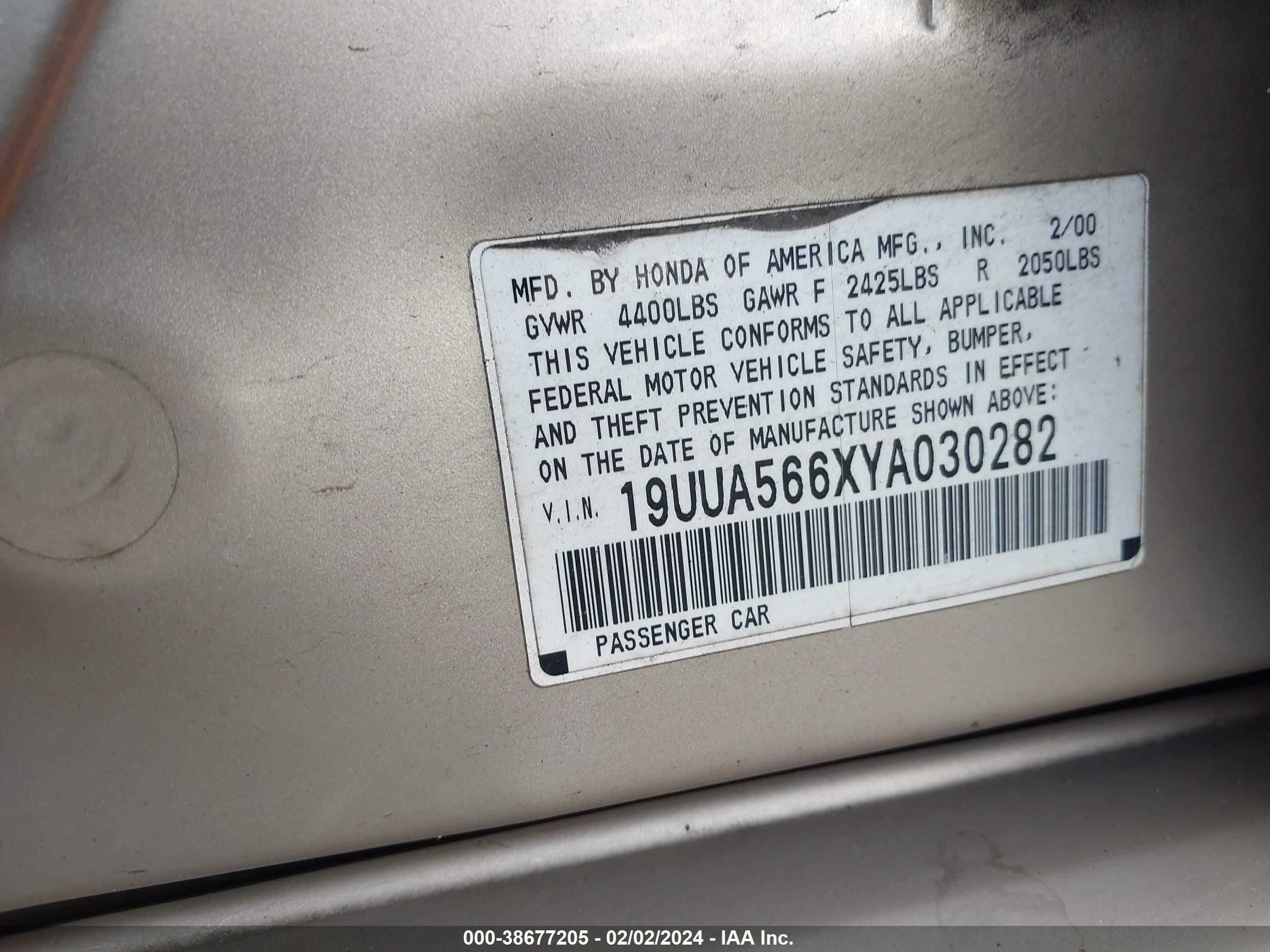 Photo 8 VIN: 19UUA566XYA030282 - ACURA TL 