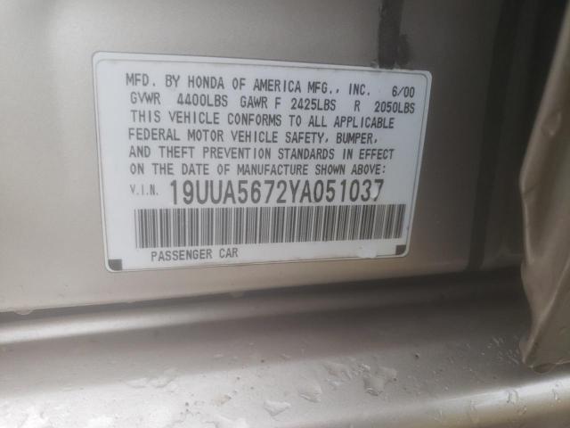 Photo 12 VIN: 19UUA5672YA051037 - ACURA TL 